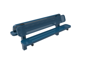 Perforated Steel Double Pedestal Bench