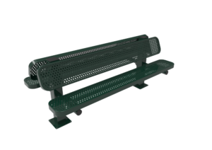 Perforated Steel Double Pedestal Bench - Image 3