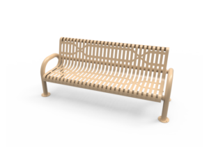 Slatted Steel MOD Bench with Back