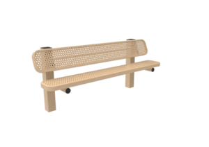 Perforated Steel Single Pedestal Bench