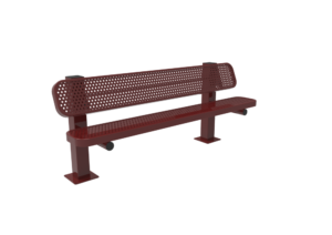 Perforated Steel Single Pedestal Bench - Image 2