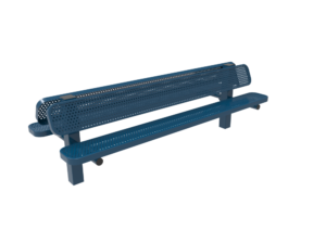 Perforated Steel Double Pedestal Bench - Image 4