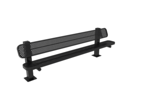 Perforated Steel Single Pedestal Bench - Image 4